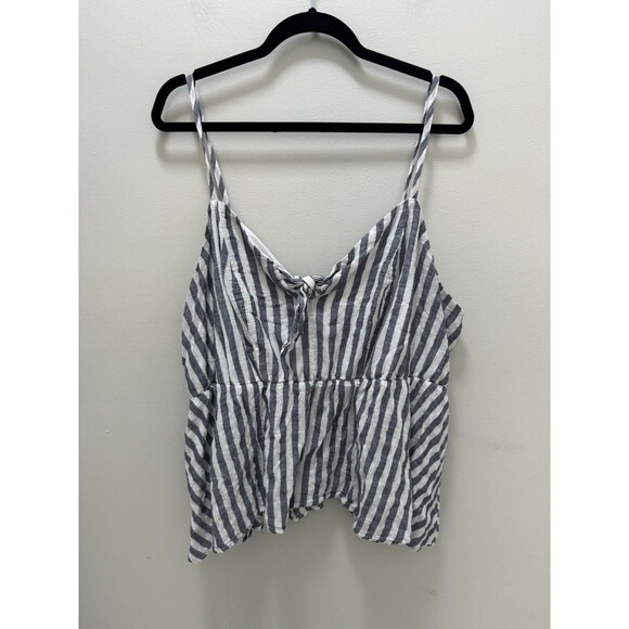 Torrid Striped Peplum Strappy Tie Front Top Size 3 - Picture 1 of 6